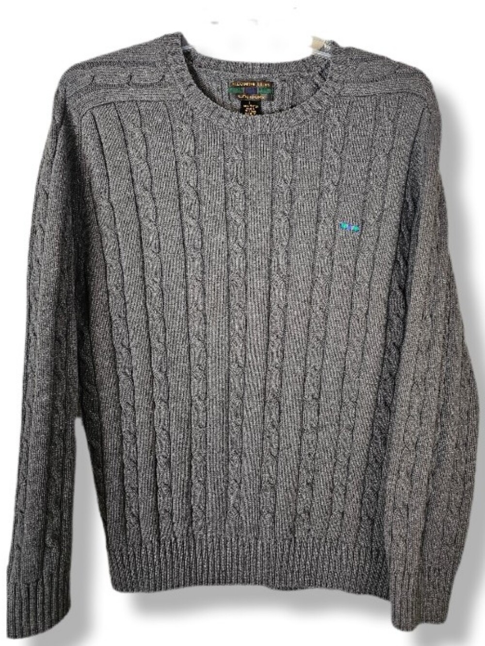 VTG 90s Alexander Julian Colours Twist Cable knit Crewneck Sweater Sz L Cotton